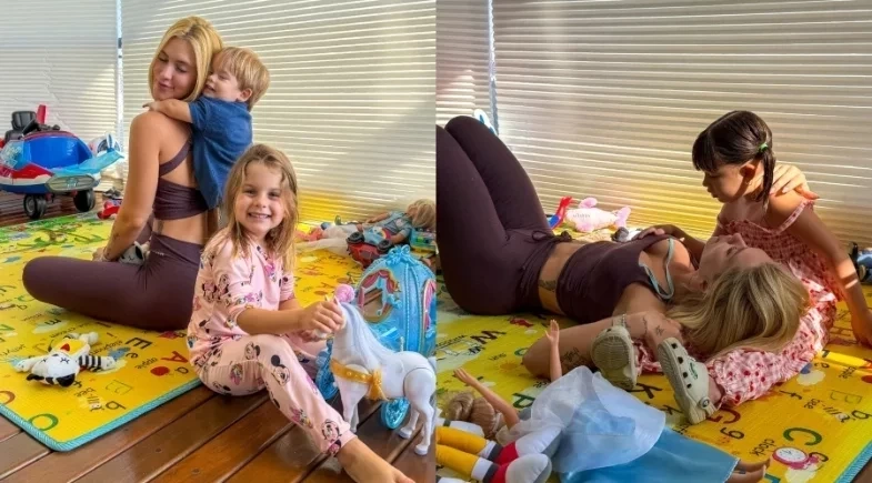Virginia reúne os filhos em novas fotos após recuperação de Maria Alice e Maria Flor