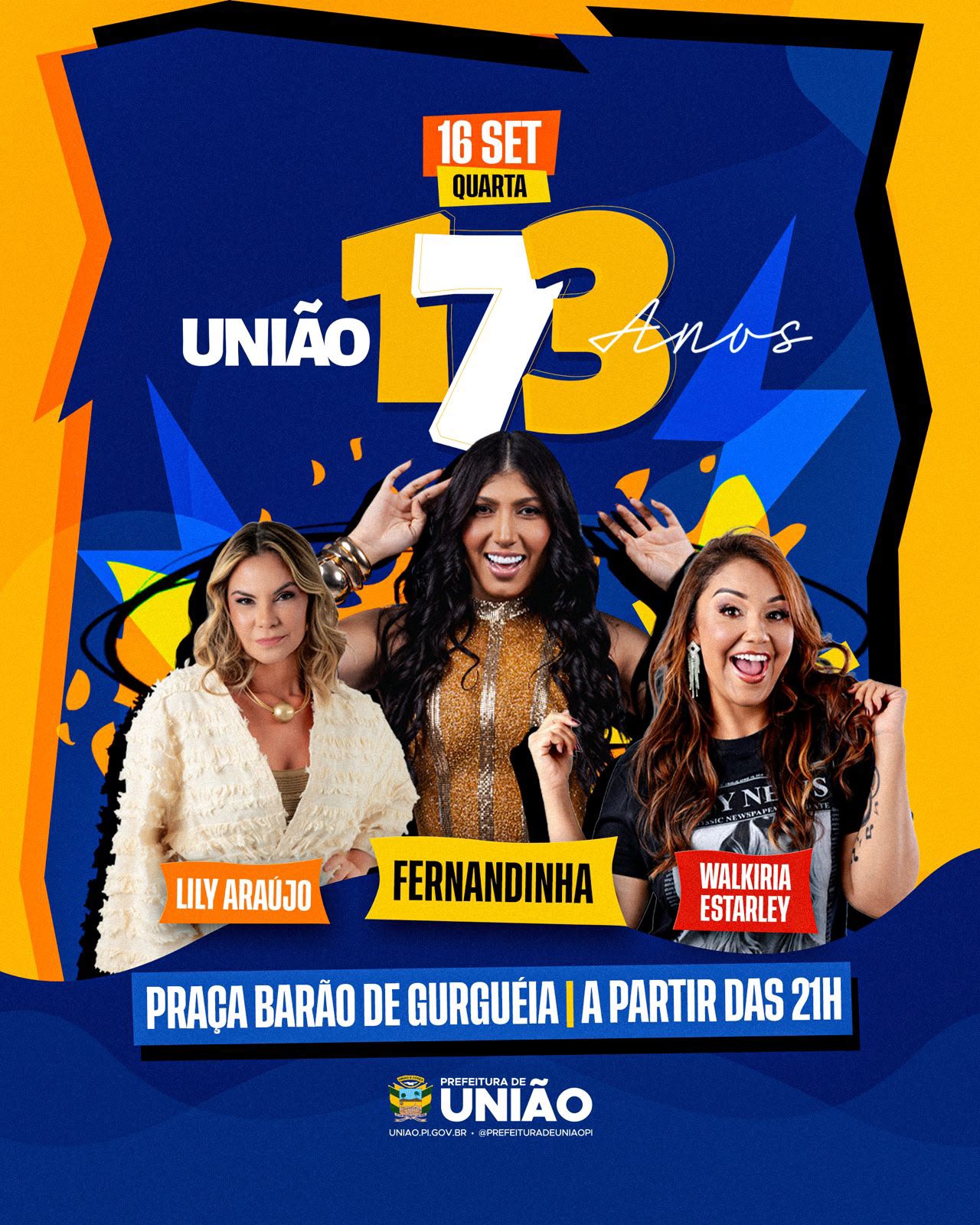 União celebra 173 anos com shows, corrida de rua e inaugurações - Divulgação/ASCOMUnião celebra 173 anos com shows, corrida de rua e inaugurações - Divulgação/ASCOM