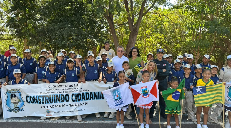 Pelotão Mirim de Nazária representa o município no Desfile Cívico de 7 de Setembro em Teresina
